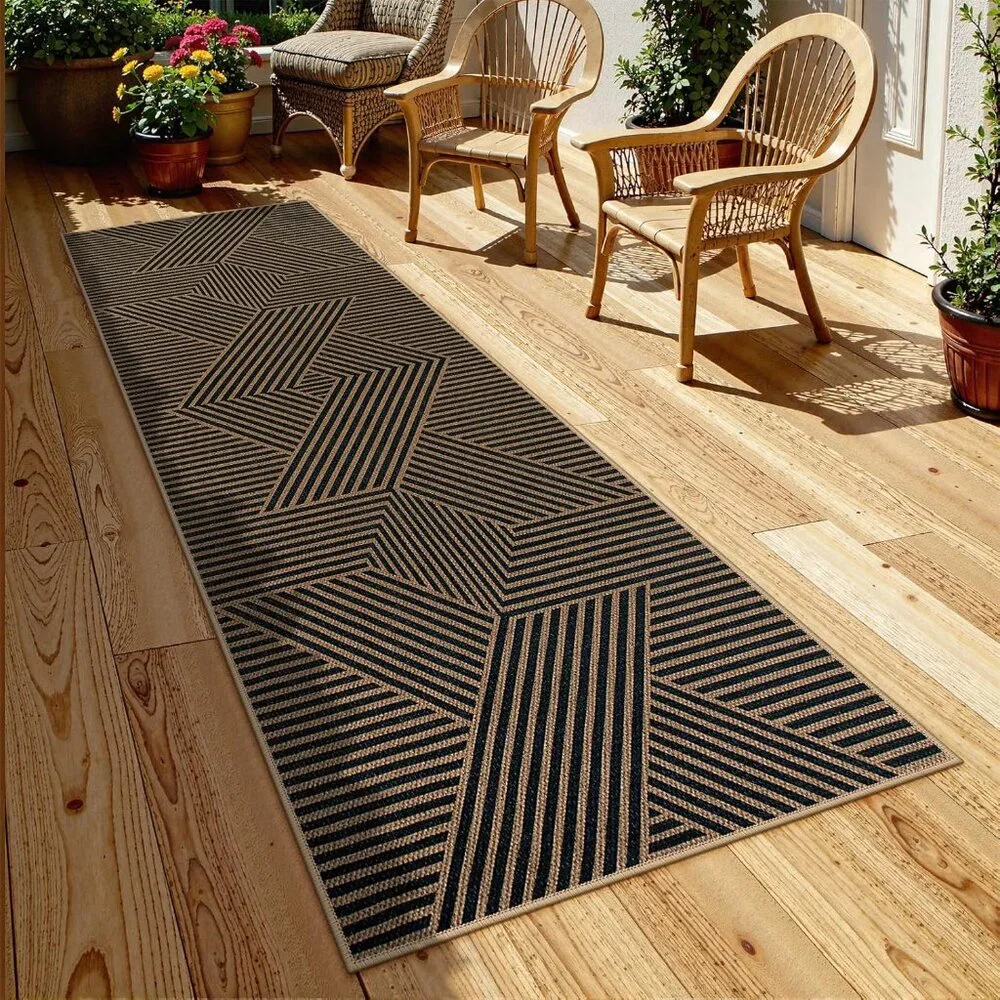 New Modern Geometric Runner Rug, 2x8 Washable Rug Runners for Hallways Non Slip,